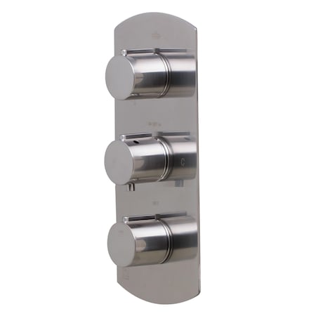 Alfi Brand Brushed Nckl Concealed 3-Way Thermostatic Valve Shower Mixer Rnd Knobs AB4001-BN